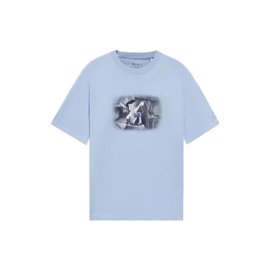 Li Ning X Disney Sports Life Collection T Shirt Men's Aurora Blue AHSS453-8