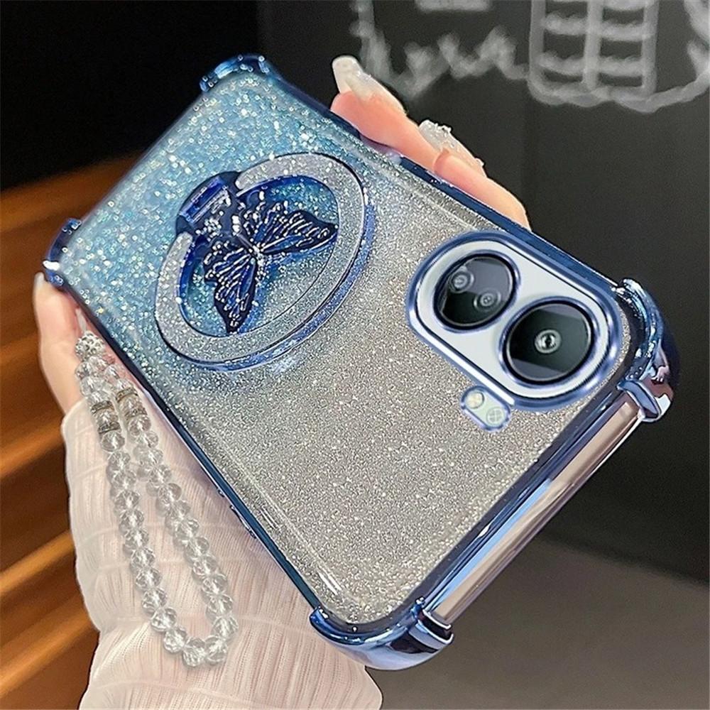 Glitter Vlinder Kristallen Armband Telefoonhoesje Voor Xiaomi 15T Pro 14T 13T 12T 11 Lite 12 17 Pro Max Schokbestendig Zacht Siliconen Hoesje