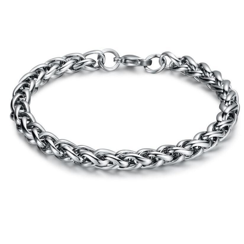 HNSP 3MM-8MM Edelstahl Handkette Gedrehtes Armband Für Männer Zirkon Punk Accessoires Armbänder Männlich