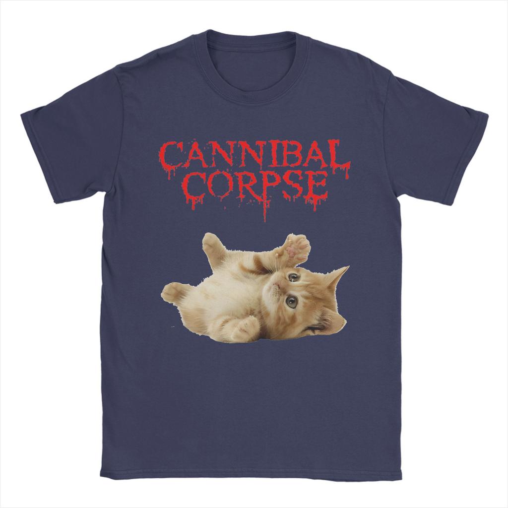 Cannibal Corpse Cat Popular T Shirts  100 Cotton Tshirt for Male Y2K Retro Wholesale Short Sleeve Top Tees