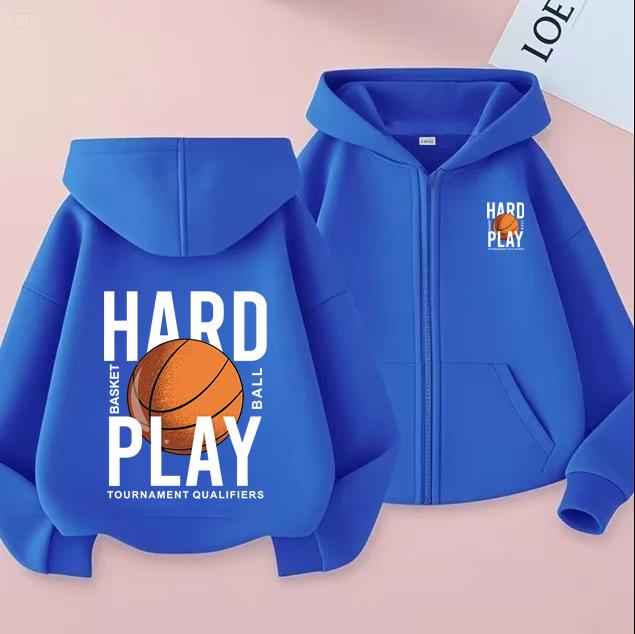 Herbst/Winter Plus Samt Kapuzen-Reißverschluss-Sweatshirt für Erwachsene und Kinder - Unisex Mode Print