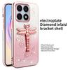 KADEM For Honor X8b 4G Case Dragonfly Kickstand TPU Flowers Glitter Phone Cover