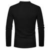 New Men's Casual Henry Slim Fit Solid Color Long Sleeve T-Shirt