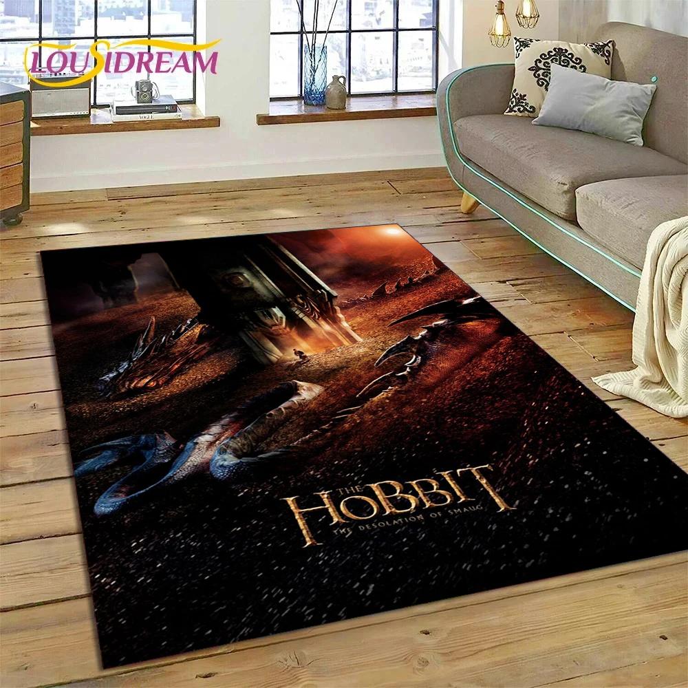 3D L-Lord of The Rings H-Hobbit Movie HD Rug Carpet for Living Room Bedroom Home Decor,Non-slip Decoration for Sofa Doormat Gift