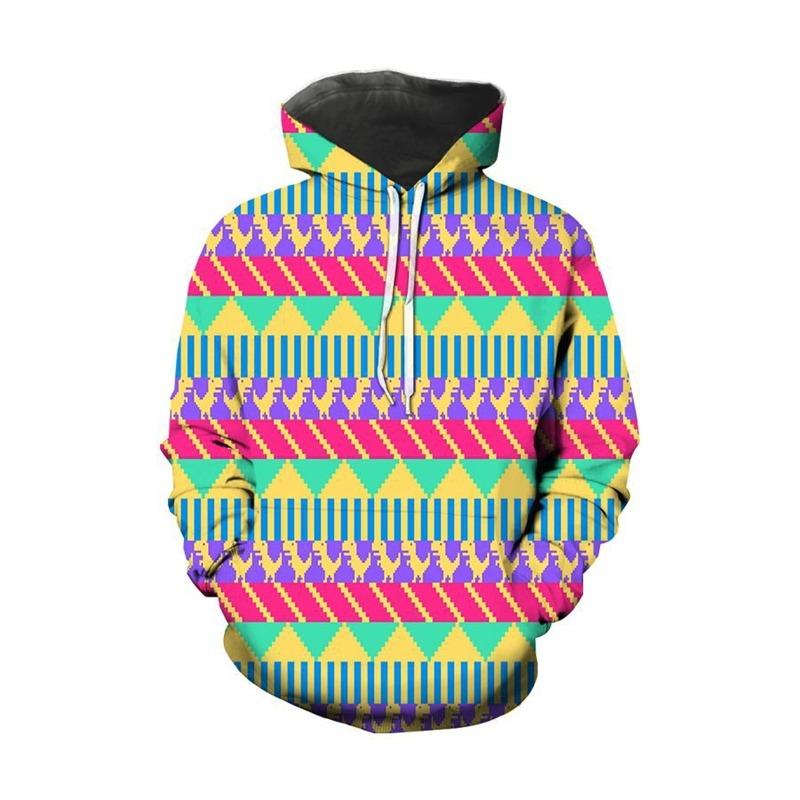 Felpe con Cappuccio Fantasia Colorata Divertente per Uomo Donna Autunno Manica Lunga Pullover Felpa con Cappuccio Stampata 3D Streetwear Casual Abbigliamento Uomo Y2k