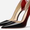 Super High Heels Women's Fashion Pointy Shallow Mouth Set Foot Color Anti-slip Wear-resistant Fine Heel Shoes