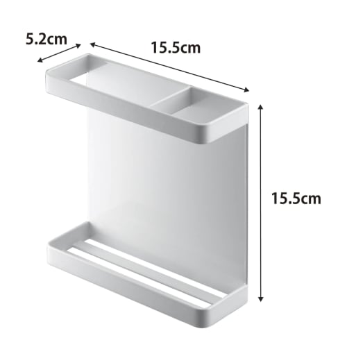 Yamazaki Tower Magnetic Wrap Holder, White, Approx. W15.5 X D5.2 X H15.5cm, for Wrap Storage and Kitchen Storage, Model 7121