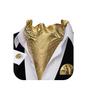 Barry.Wang Ascot Slips Skjerf Slips Menns Paisley Ruter Skjerf Selvbindende Lommetørkle Mansjettknapper Sett Bryllupsfest, B Gull Paisley, Én Størrelse