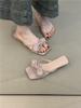 Cool slippers women's new with skirt bow open-toed beach sandals