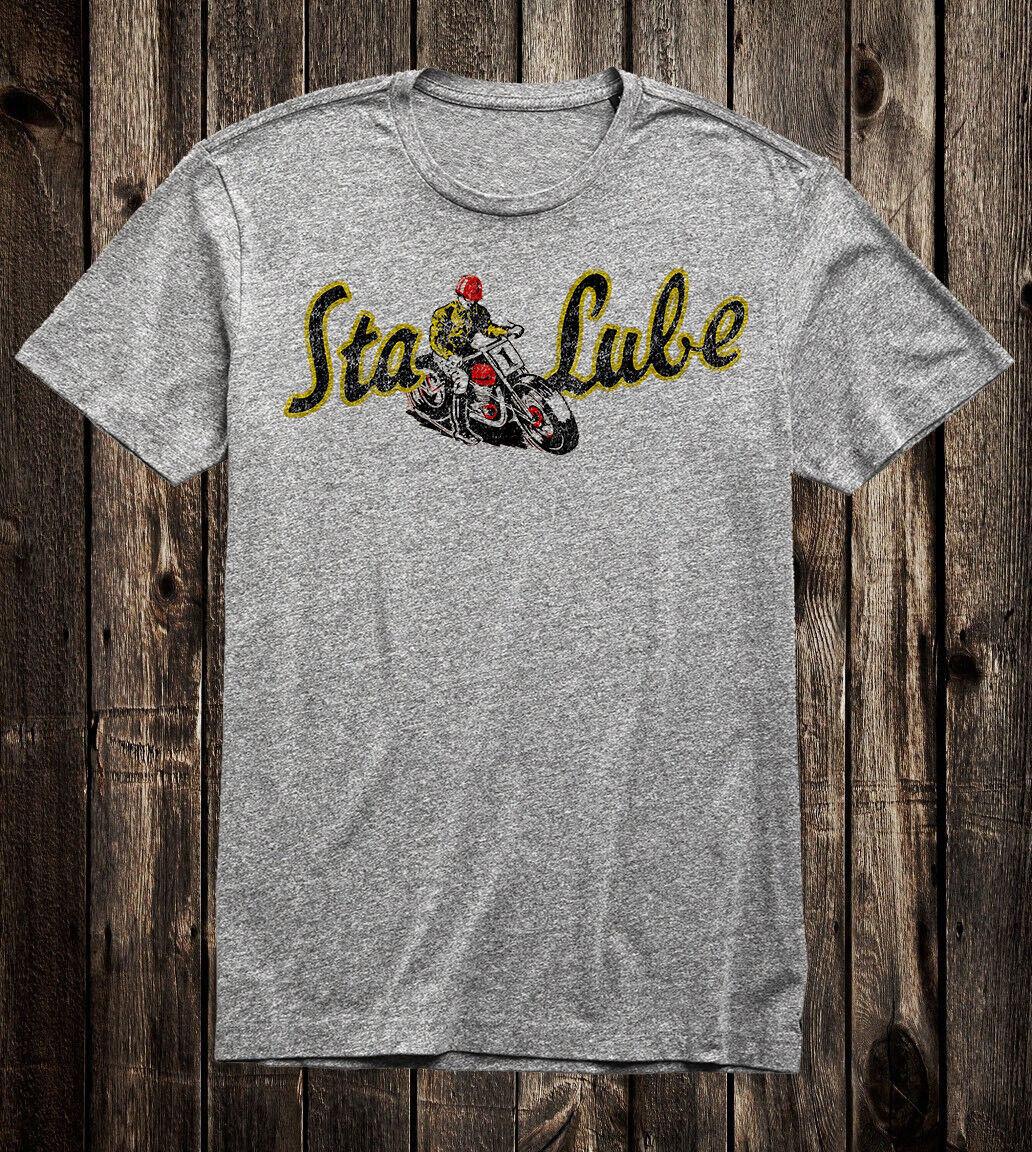Hot Rod Tee T Shirt Drag Race Racing Nostalgia Sta Lube Motor Oil Motorcycle S разноцветный