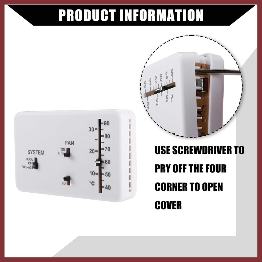 RV Analog Control Heating/Cooling Thermostat Kit for for Campers Motorhome/for Duo-Therm Thermostat RV Analog Control / 40-90°F Temp on A/C and