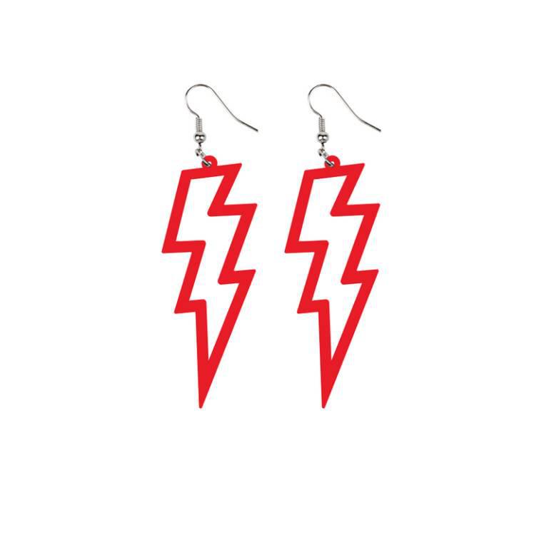 Geometric Acrylic Lightning Bolt Earrings: Bold, Fashionable Statement Jewelry for Women