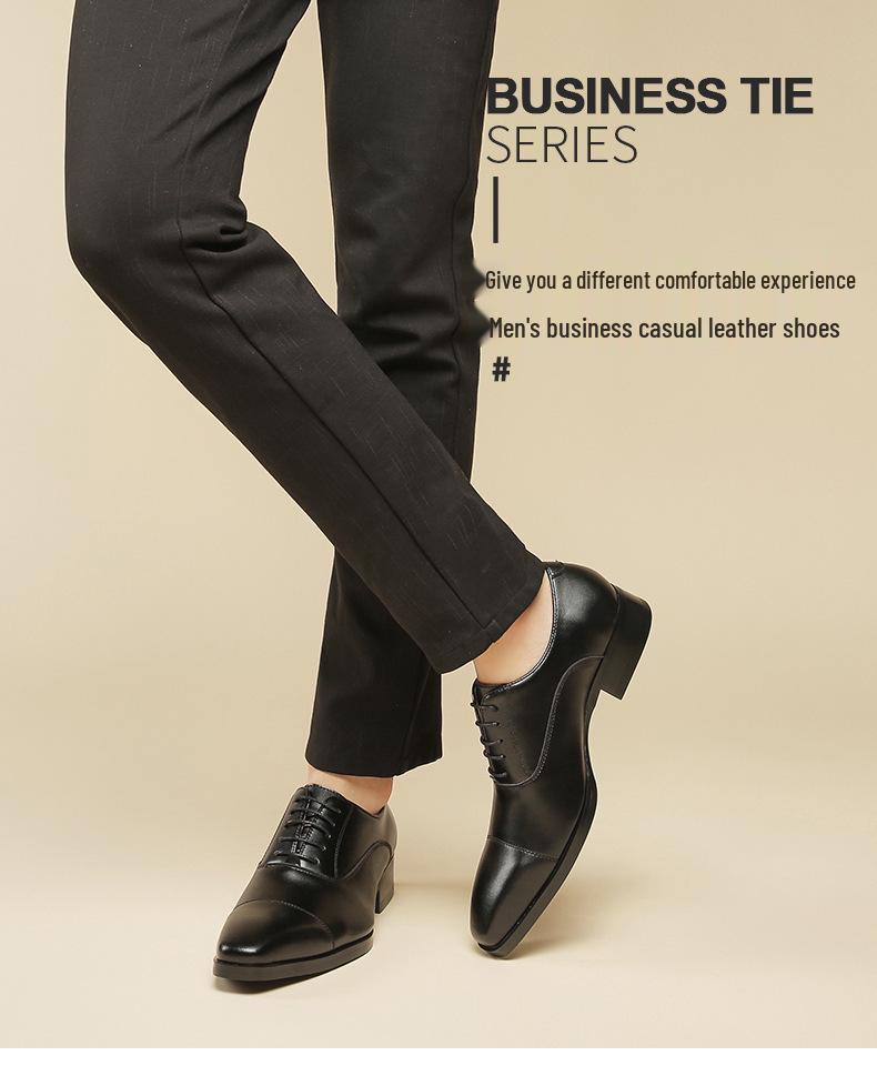 2024 New British Style Men's Leather Derby Shoes - Formal Lace-Up for Business & Office