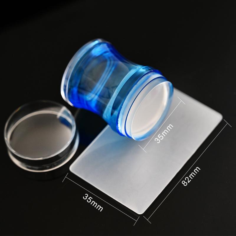 Jelly Nail Stamper with Scraper Clear Silicone Head for DIY Nail Art Printing Manicure Salon Accessories Kit