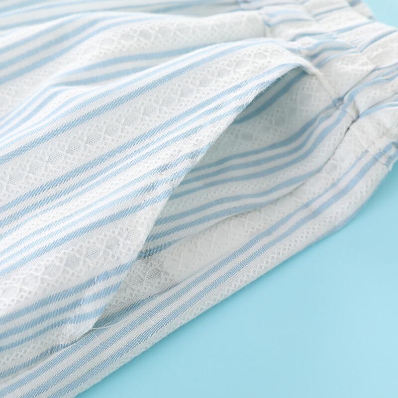 Montagut Girls' Summer Lace Stripe T-shirt & Pants Set