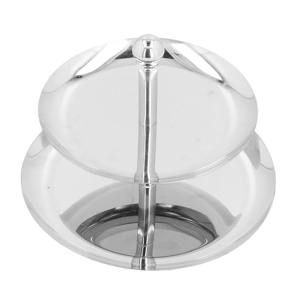 Obstschale Edelstahl 2 Etagen Multifunktional Langlebig Selbstbedienung Cupcake-Ständer für Zuhause