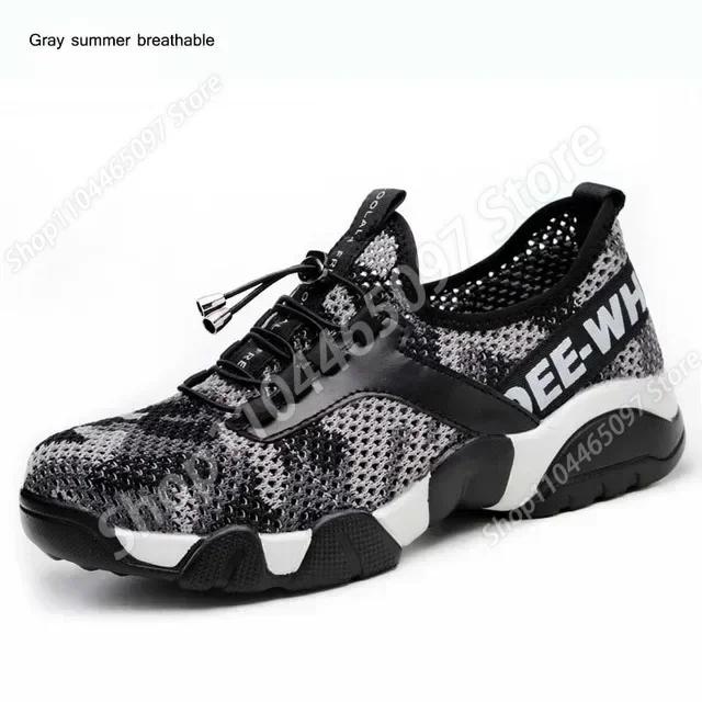 Fashion 2025New Men Steel Toe Work Safety Shoes Lightweight Breathable Reflective Casual Sneaker Prevent Piercing Women Protective Boots