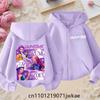 2025 New Purple Jacket Boys' and Girls' Sportswear Children's Top Hoodie KPop Devil Hunter Zipper Hoodie