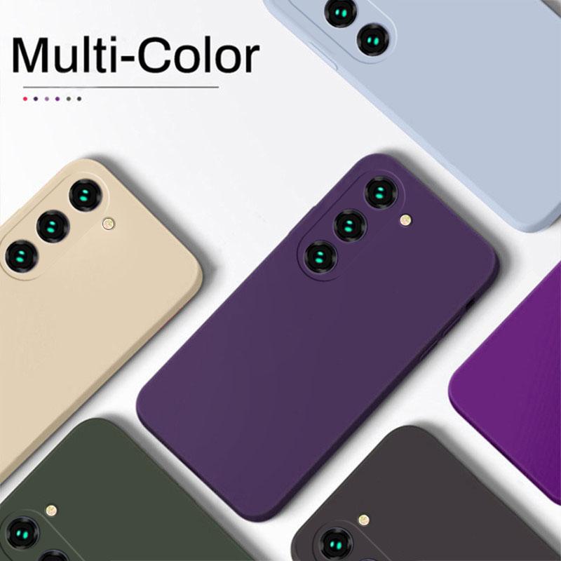 Coque Carrée de Luxe en Silicone Liquide Pour Samsung Galaxy S26 S25 S24 S23 FE S22 Ultra S21 S20 S10 Plus A52 A53 A54 A33 A72 A32 4G 5G Housse Souple