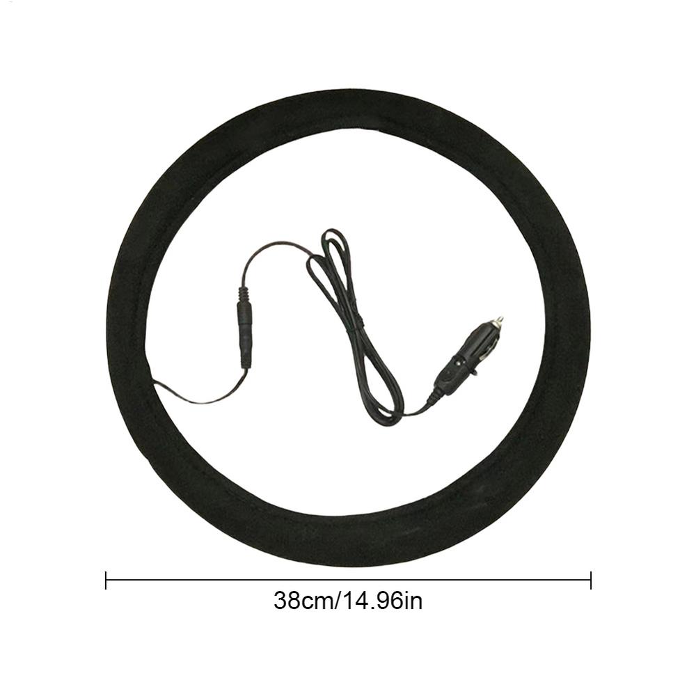 

Universal Car Steering Wheel Heating Cover Microfiber Warm Driving Cover Car Accessories Steering Heated Cover For Winter