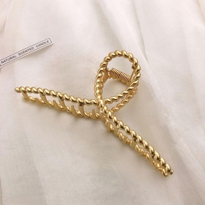 New Women Elegant Gold Silver Hair Clip Hollow Geometric Metal Hair Claw Headband Crab Hair Clips Fashion Hair Accessories