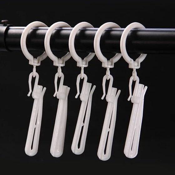 50/80/100 PCS Curtain Hanging Hooks Adjustable Hook Ring Window White Curtain Hook Holder For Home Curtain High Quality 7cm
