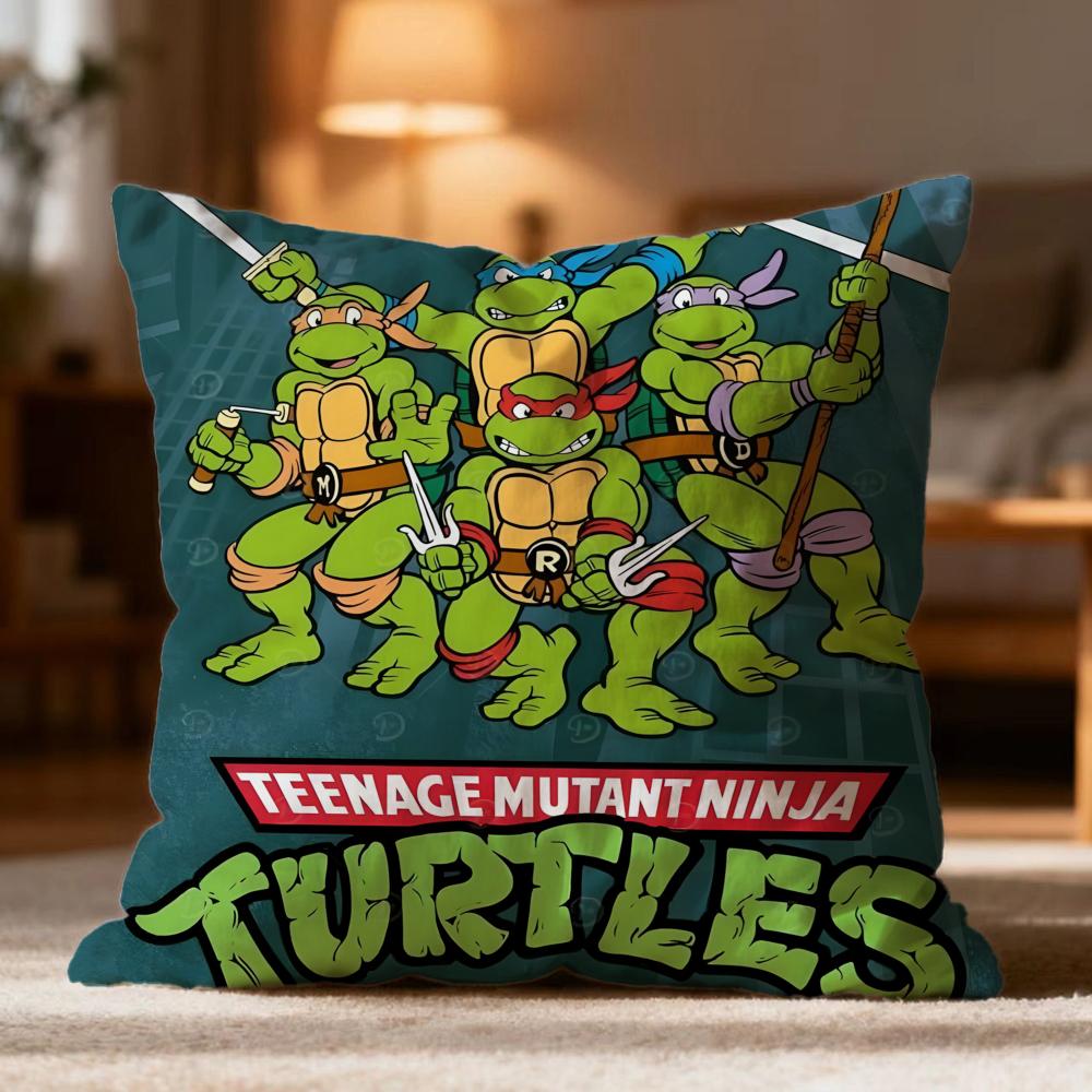 Hot TTeenage Mutant Ninja Turtleses Cushion Cover Soft Washable Pillow Case Multi-Scene for Couch Bed Travel Office Use