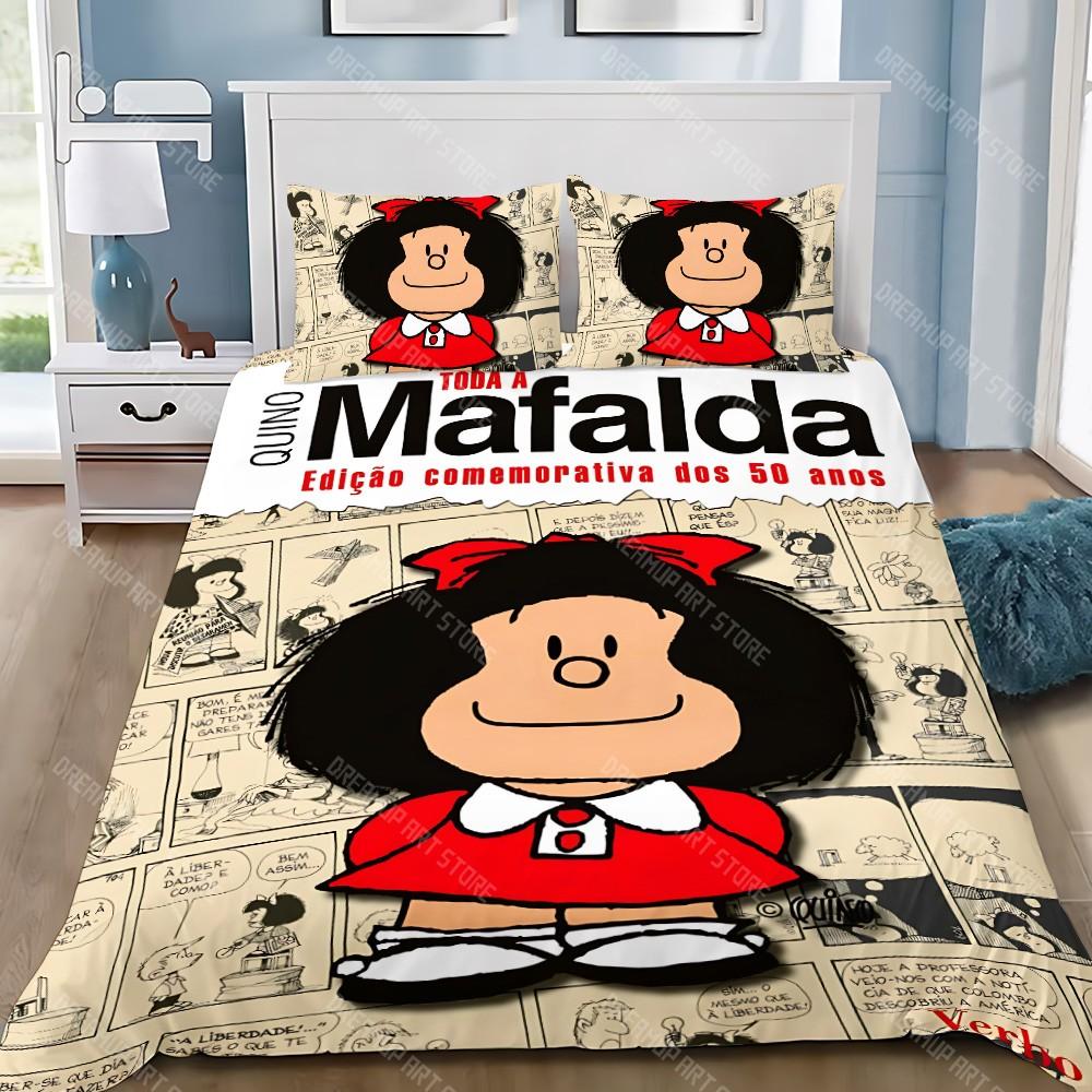 Cartoon Bettbezug Kissenbezug Bettwäscheset Erwachsener Junge M-Mafalda Mädchen Schlafzimmer Dekoration Kinder Geschenk Einzel Doppel Große Größe