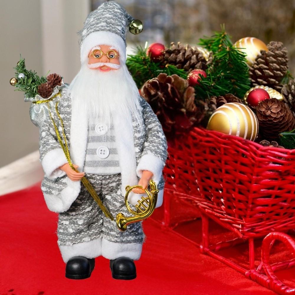 Creative 13inch Santa Claus Decorations Soft Standing Santa Claus Santa Claus Doll Velvet Window Decoration Xmas Tree Ornament