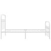Metal Bed Frame with Headboard and Footboard White 100 x 190 cm