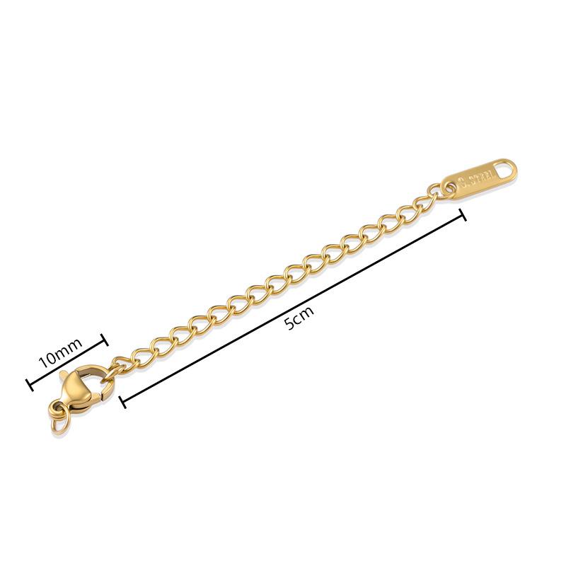 Stainless Steel Extended Chain Water Drop Tail Chain Love Tail Chain Vacuum Furnace Electroplating Necklace Bracelet Diy Jewelry