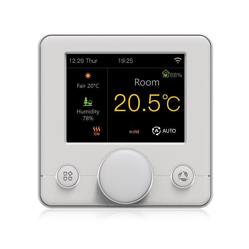 WIFI Smart Thermostat with Color Screen & Black Knob for Underfloor Heating, Electric/Water Heater, Gas Boiler, Tuya APP.