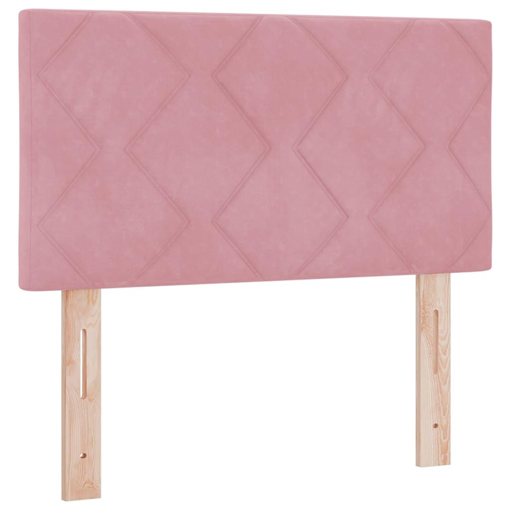 Box Spring Bed with Headboard Pink 200 X 80 Cm Velvet