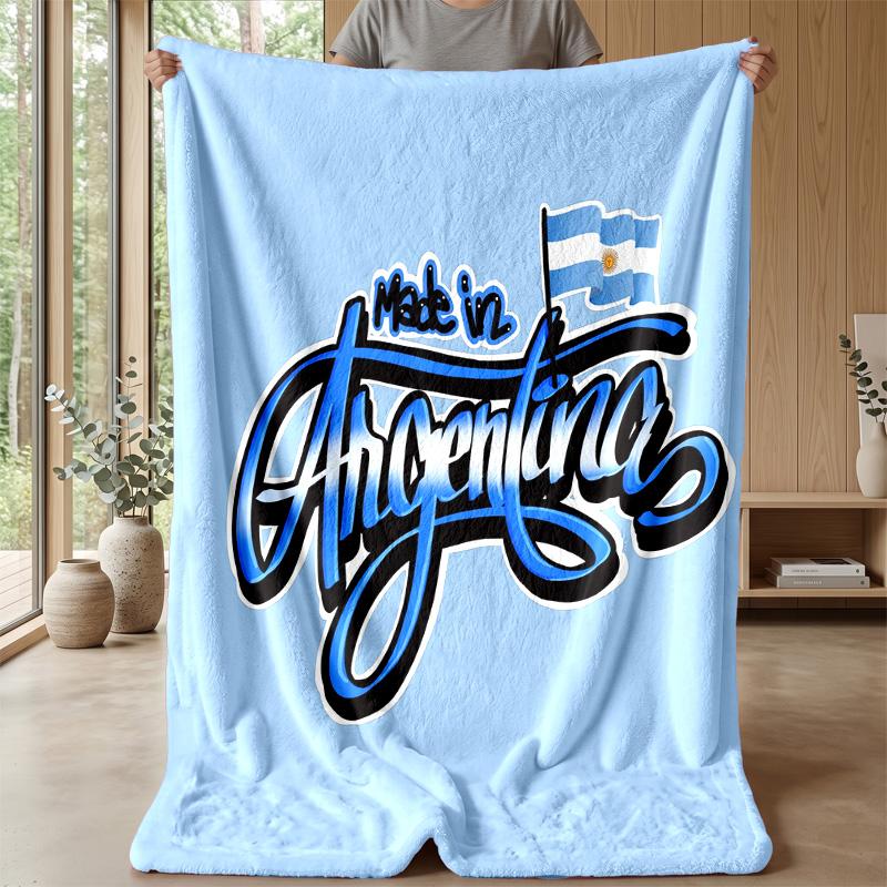 Argentina national football team Theme blanket Soft Flannel Blanket Plush Throw Blanket Cozy Sofa Bed Blanket for Home Decor