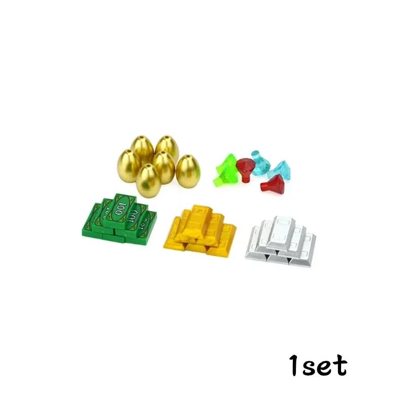 MOC City Sichere Box Blöcke Tresor Bauen Schatz Gold Diamant Geld Schmuck Dieb Figuren Anbauteile DIY Steine Spielzeug