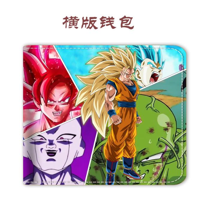 Anime Dragon Ball Wallet with ID Card Holder Transverse Style Short Bi-fold PU Coin Purse Pouch Money Clip Wallets Cosplay Gifts