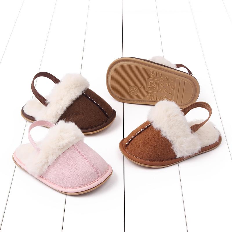 Winter and Autumn Baby Girl Boy Cotton Mop TPR Sole Anti Slip Solid Three Colors Warm Newborn Toddler Shoes First Walkers BC2345