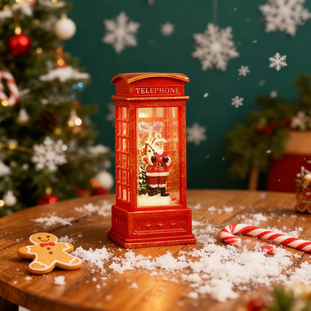 1 st Jultelesonbåsdekorationer, Vintage Julbelysning, Julgransstil Lykta Dekorationer Skåp Öppen spis