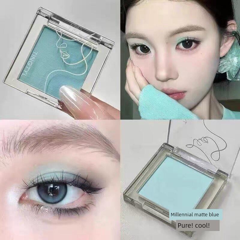 Purple Iris Flower! Colorful Single-Color Eyeshadow, Matte Single Blue Highlighter, Sparkling Pink Base, White and Green