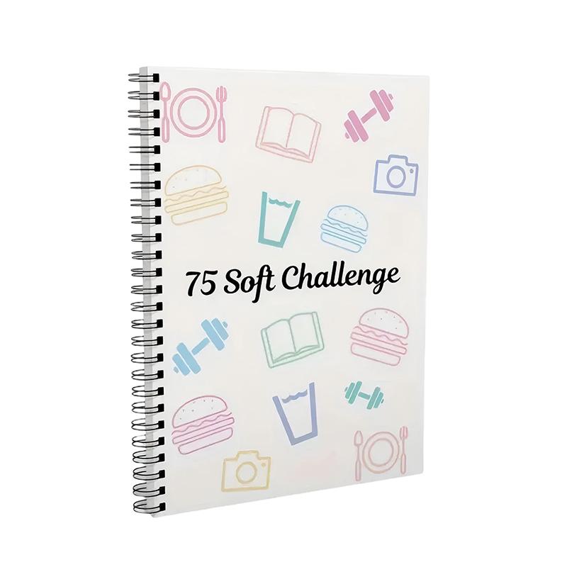 75 Target Soft Challenge Planner Notebook, 75 Easy Soft Challenge Tracker Planner Journal Bundle Editable