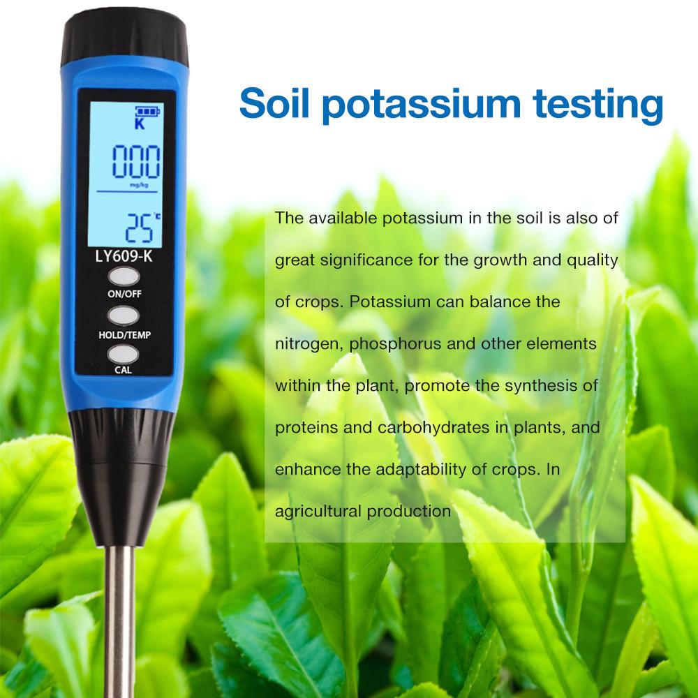 LY607 Soil NPK Tester LCD Backlight Soil Detector Nitrogen/Phosphorus/Potassium Analyzer Meter NPK Analyser for Greenhouse