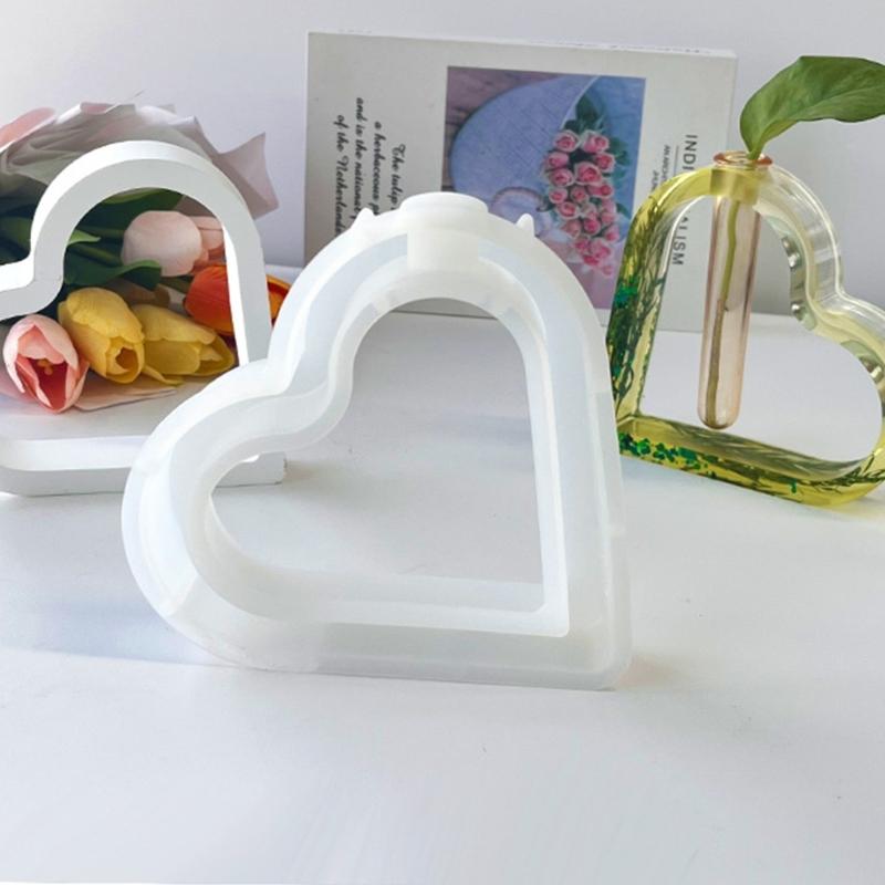 Hydroponic Mould Flowerpot Vase Epoxy Resin Crystal Glue Molds Round Square Heart Test Tube Flower Breeding Silicone