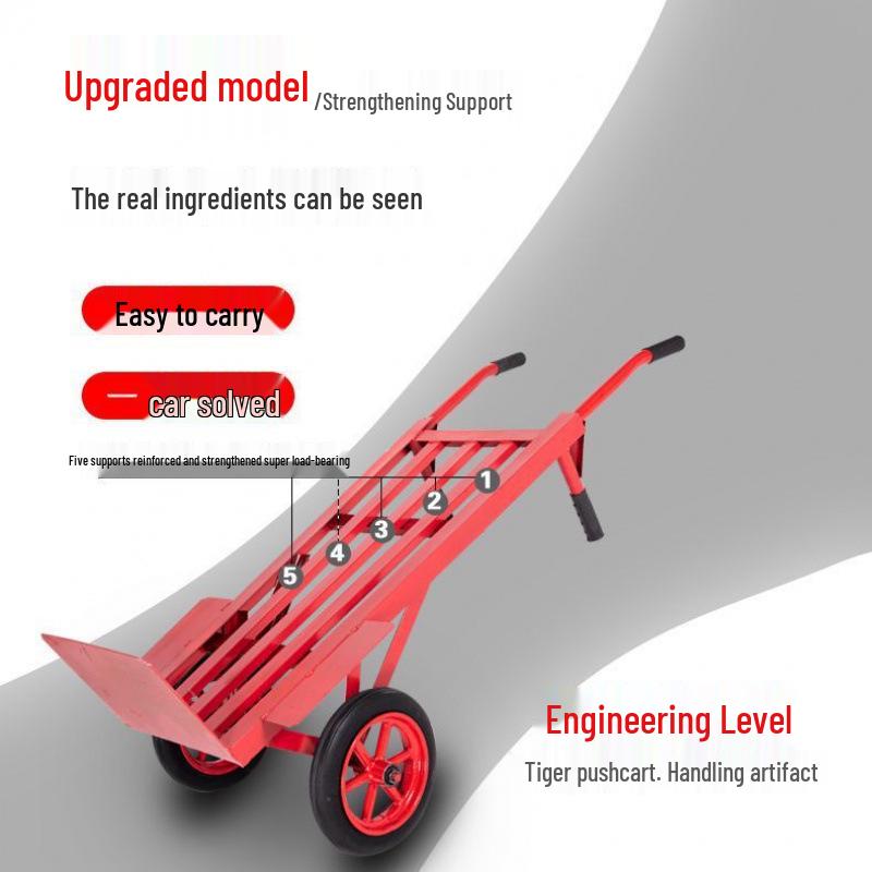 Heavy-Duty Two-Wheeled Handcart for Construction and Warehouse Use