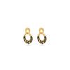 Gold Dripping Leopard Print C-Shaped Stud Earrings, Retro Light Luxury Fashion Niche Personality Earrings