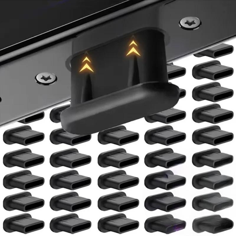 Type C & Lightning Silicone Dust Plugs, Anti-Dust Port Cap, Waterproof Cover for iPhone 15 Series Samsung Xiaomi Android