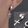 1 Pair Fashion Cross Circle Earring Stainless Steel Punk Dangle Rock Style Earrings Women Men's Earrings Fashion Jewelry Gift