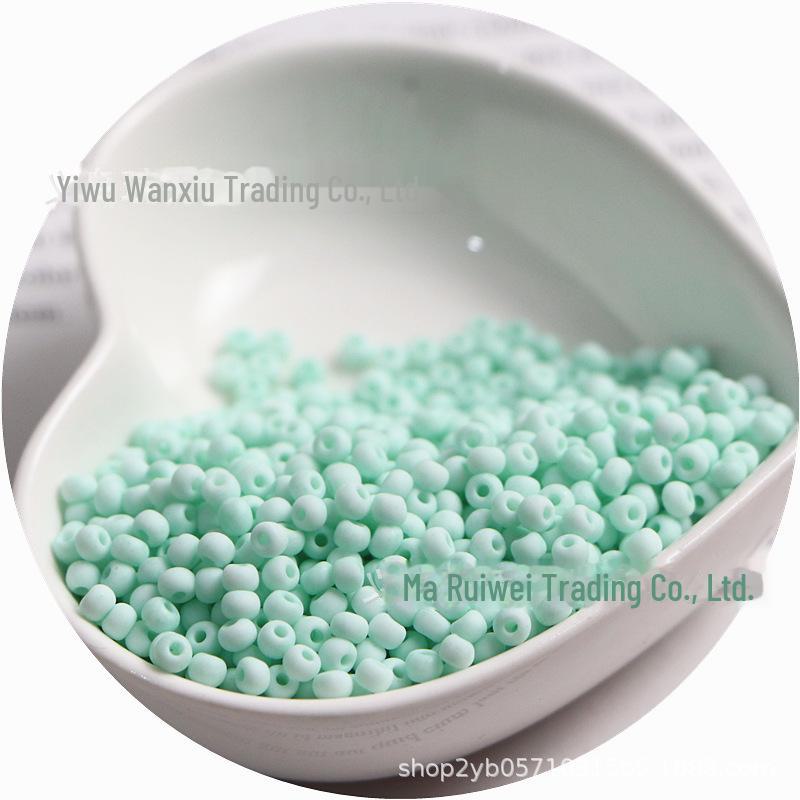 El Yapımı DIY Çocuk Kolye ve Bilekliği için Yüksek Kaliteli 3/4mm Buzlu Düz Renk Cam Pirinç Boncuklar