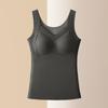 Winter Women's Seamless Cationic Warm Vest with Silk Ribbon Chest Pad and German Velvet