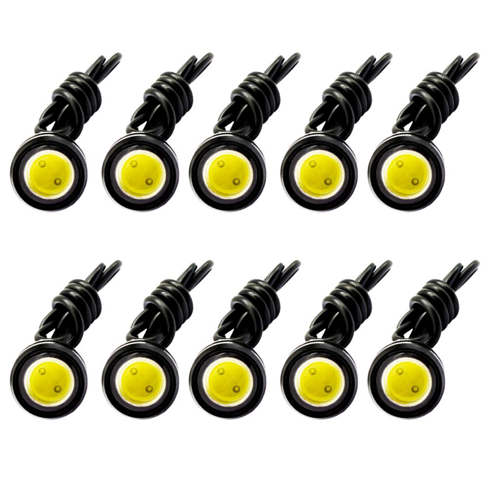 10X 23mm Eagle Led Eye Daytime Running Lights DRL Driving Backup Reversing Parking Signal Waterproof Lamps 9W DC 12V Black Shell