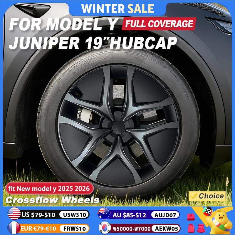 YIKUN For Tesla Model Y 4PCS HubCap Car 19 Inch Performance Wheel Cap Juniper Wheel Parts Full Rim Cover Wheel Cover 2025 2026